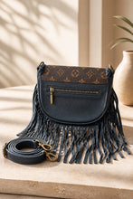 Load image into Gallery viewer, Black Barbie & Repurposed LV Canvas