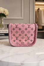 Load image into Gallery viewer, Light Pink Barbie & Repurposed LV Canvas