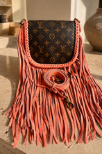 Load image into Gallery viewer, Coral Barbie & Repurposed LV Canvas