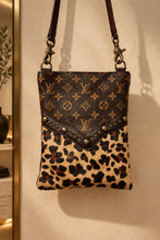 Load image into Gallery viewer, Cristina Crossbody with Leopard cowhide & Repurposed LV