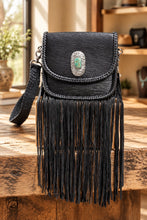 Load image into Gallery viewer, Saint Cloud GM Epi Leather Black with Tibetan Silver & Turquoise Medallion