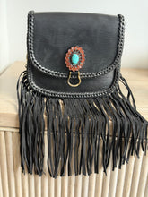 Load image into Gallery viewer, Saint Cloud GM Epi Leather Black with leather/turquoise concho