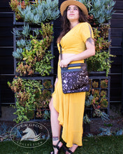 Load image into Gallery viewer, Acid washed cowhide crossbody bag