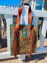 Load image into Gallery viewer, Sergios Cowhide Cheetah Bag.