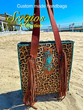 Load image into Gallery viewer, Sergios Cowhide Cheetah Bag.