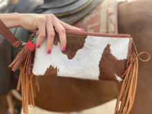 Load image into Gallery viewer, Acid wash Cowhide Wristlet