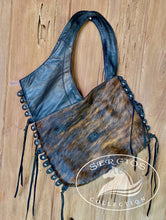 Load image into Gallery viewer, Tiffany black on brindle shoulder bag