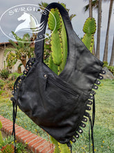 Load image into Gallery viewer, Tiffany black on brindle shoulder bag
