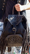 Load image into Gallery viewer, Swarovski crystal Embellished "Black beauty" Cowhide Backpack