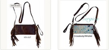 Load image into Gallery viewer, Crossbody/Wristlets in Acid turquoise cowhide