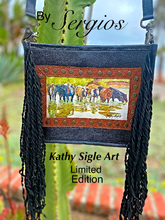 Load image into Gallery viewer, Kathy Sigle Artwork for Sergios Collection Design on Limited Edition Crossbody Bag