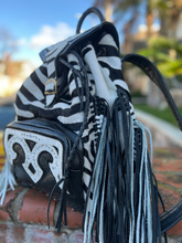 Load image into Gallery viewer, The “Charisse” Exotic Zebra Cowhide Backpack