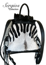 Load image into Gallery viewer, The “Charisse” Exotic Zebra Cowhide Backpack