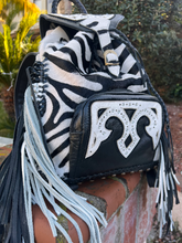 Load image into Gallery viewer, The “Charisse” Exotic Zebra Cowhide Backpack