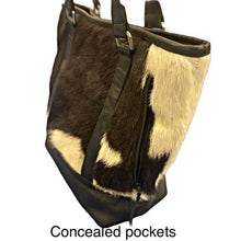 Load image into Gallery viewer, Dallas Cowhide Tote With Concealed Pockets