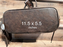 Load image into Gallery viewer, The Jody Deluxe backpack in brindle Hyde and silver western buckles