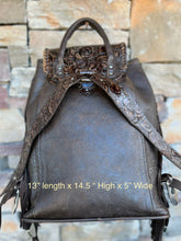 Load image into Gallery viewer, The Jody Deluxe backpack in brindle Hyde and silver western buckles