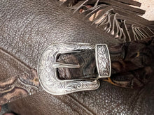 Load image into Gallery viewer, The Jody Deluxe backpack in brindle Hyde and silver western buckles