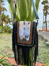 Load image into Gallery viewer, Kathy Sigle Art On a Soft Leather Messenger Bag Handmade by Sergios