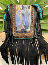Load image into Gallery viewer, Kathy Sigle Art On a Soft Leather Messenger Bag Handmade by Sergios