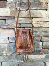 Load image into Gallery viewer, Sergios Handmade Tooled Drawstring Bag