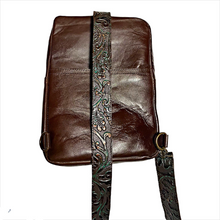Load image into Gallery viewer, Backpack /Slim-Bag/ Messenger Bag Embossed Copper brown Teal Leather