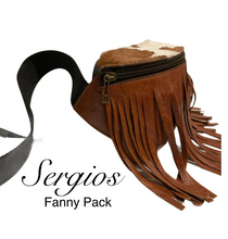 Load image into Gallery viewer, Cowhide Leather Style Fanny Pack!