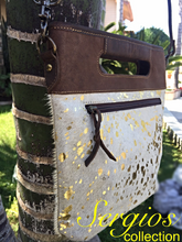 Load image into Gallery viewer, Cowhide Bucket Crossbody Bag