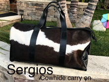 Load image into Gallery viewer, Cowhide Duffle Travel Carry on
