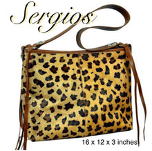 Load image into Gallery viewer, Cowhide Cheetah print Crossbody bag