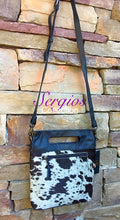 Load image into Gallery viewer, Cowhide Crossbody with Square Leather Handel
