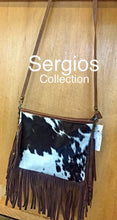 Load image into Gallery viewer, Cowhide Crossbody with Fringe
