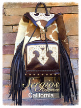 Load image into Gallery viewer, Swarovski Crystal Studded Cowhide Backpack (Brown)