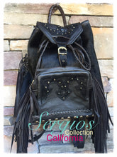 Load image into Gallery viewer, Swarovski crystal Embellished "Black beauty" Cowhide Backpack