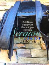 Load image into Gallery viewer, Swarovski crystal Embellished "Black beauty" Cowhide Backpack