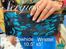 Load image into Gallery viewer, Acid wash Cowhide Wristlet
