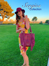 Load image into Gallery viewer, Large Embossed And Fringe Tote