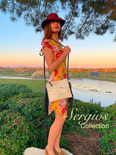 Load image into Gallery viewer, Black Fringe / White Cowhide Crossbody