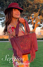 Load image into Gallery viewer, Embossed and fringe tote