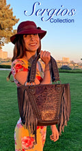 Load image into Gallery viewer, Embossed and Fringe Large Tote