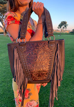 Load image into Gallery viewer, Embossed and Fringe Large Tote