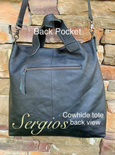 Load image into Gallery viewer, Cowhide hair on large tote bag