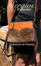 Load image into Gallery viewer, Tooled and cowhide crossbody