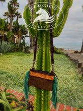 Load image into Gallery viewer, Cowhide & Turquoise Fringe Hipster/Crossbody