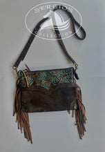 Load image into Gallery viewer, Embossed and Cowhide leather Crossbody/Hipster