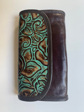 Load image into Gallery viewer, Matching wallet turquoise rose