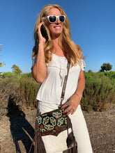 Load image into Gallery viewer, Embossed leather & cowhide crossbody/Hipster