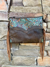 Load image into Gallery viewer, Embossed and Cowhide leather Crossbody/Hipster