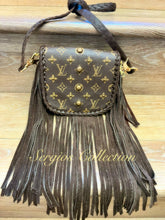 Load image into Gallery viewer, Barbie with Studs & Repurposed LV canvas