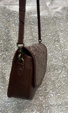 Load image into Gallery viewer, Santa Barbara Saddle bag style IN FLORAL BROWN